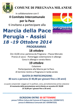 Marcia della Pace 2014 - Comune di Pregnana Milanese