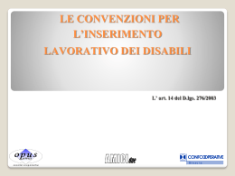 le convenzioni per l*inserimento lavorativo dei disabili