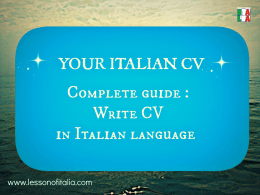 YOUR ITALIAN CV