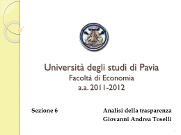 Lezione 6 - Economia - Universit&agrave; degli studi di Pavia