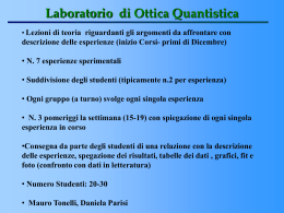 Laboratorio di Ottica Quantistica