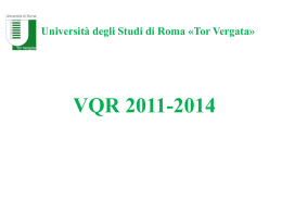 VQR 2011-2014 - Presidio Qualit&agrave; di Ateneo