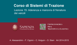 Il modello fisico di veicolo per descrivere la manovra di frenatura