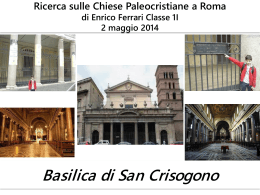 Ricerca sulle Chiese Paleocristiane a Roma di Enrico Ferrari Classe