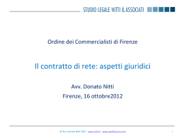 Il contratto di rete, Avv nitti 2012-10-16