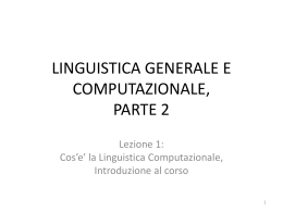 Introduzione al Corso: Che cos`e` la Linguistica - clic