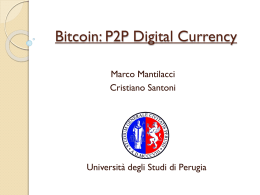 Bitcoin_presentazione - Dipartimento di Matematica e Informatica
