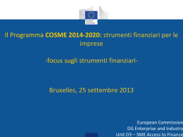 cosme 2014-2020 - Delegazione di Bruxelles