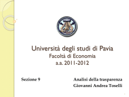 Lezione 9 - Economia - Università degli studi di Pavia