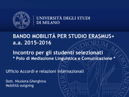 incontro informativo - Scienze della Mediazione linguistica e culturale