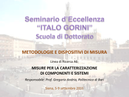 Seminario d*Eccellenza *ITALO GORINI* Scuola di Dottorato