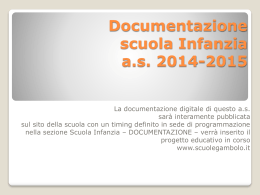 Documentazione scuola Infanzia a.s. 2013-2014