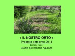 Il nostro orto» - Istituto Comprensivo Raffaello Sanzio