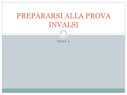 PREPARARSI ALLA PROVA INVALSI