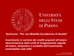Il progetto dell`Università di Padova