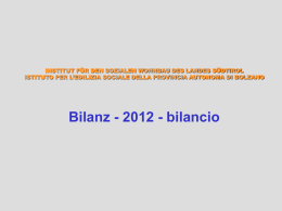 Bilanz – 2012 - WOBI Institut für den sozialen Wohnbau des Landes