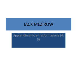 JACK MEZIROW - I blog di Unica