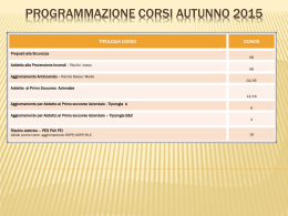 programmazione corsi autunno