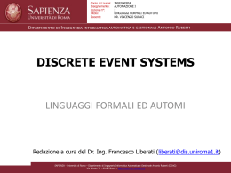 Lezione 13 - Dipartimento di Informatica e Sistemistica
