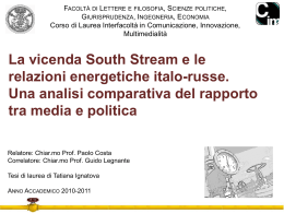 Ignatova Presentazione tesi South Stream finale