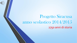 Progetto Siracusa anno scolastico 2014/2015