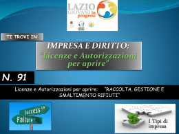 Impresa e Diritto, Licenze e Autorizzazioni, Rifiuti