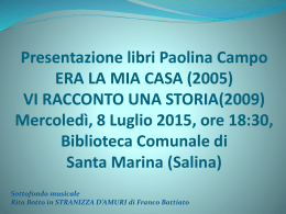 Presentazione libri Paolina Campo