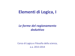 Logica e filosofia della scienza 2013 2014 Logica 1