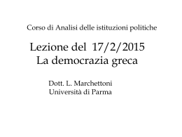 Lezione del La democrazia greca - Dipartimento di Giurisprudenza