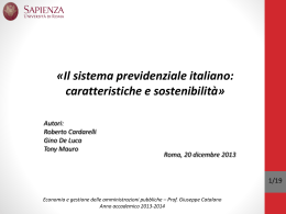 Il sistema previdenziale italiano: caratteristiche e sostenibilità