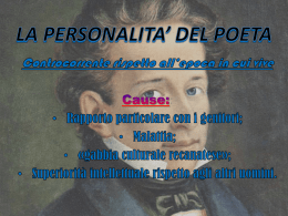 LA PERSONALITA* DEL POETA