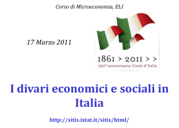 17 Marzo: I divari economici e sociali in Italia