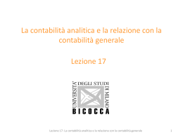La contabilit&agrave; analitica e la relazione con la contabilit&agrave; generale