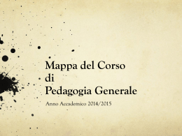 Mappa del Corso di Pedagogia Generale