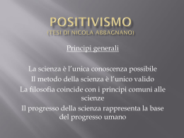 Positivismo (tesi di Nicola Abbagnano)