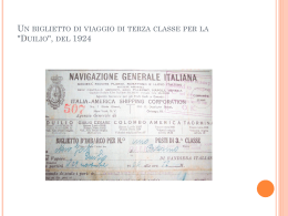 Un biglietto di viaggio di terza classe per la "Duilio", del 1924