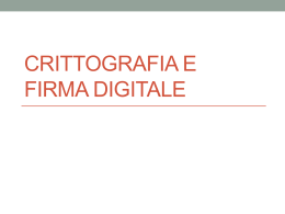 CRITTOGRAFIA E FIRMA DIGITALE