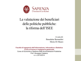 L`Evoluzione Normativa dell`ISEE - Dipartimento di Informatica e