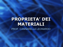 PROPRIETA* DEI MATERIALI