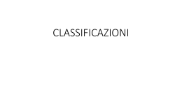 CLASSIFICAZIONI