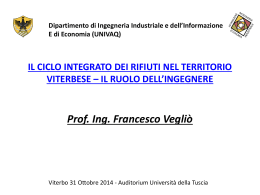 il ciclo integrato dei rifiuti nel territorio viterbese * il ruolo dell