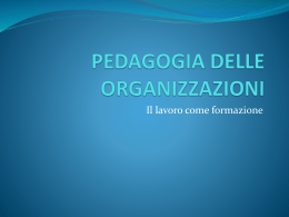 Pedagogia delle organizzazioni 1