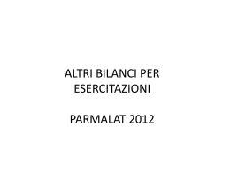 ALTRI BILANCI PER ESERCITAZIONI PARMALAT 2012