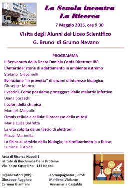 Visit of “Liceo Scientifico G.Bruno