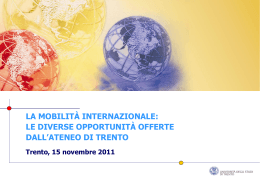LA MOBILITÀ INTERNAZIONALE - Università degli Studi di Trento