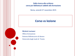 Corso vs lezione - Università degli Studi di Trento