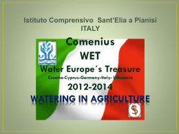 Watering in agriculture - Istituto Comprensivo Sant`Elia a Pianisi