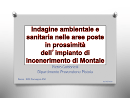 Indagine ambientale e sanitaria nelle aree