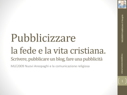 MLE2009.pubblicizzarelamissione