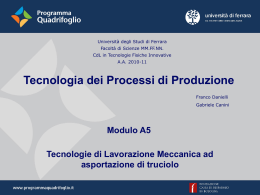 TPP_ModA5_Asportazione Truciolo - Università degli Studi di Ferrara